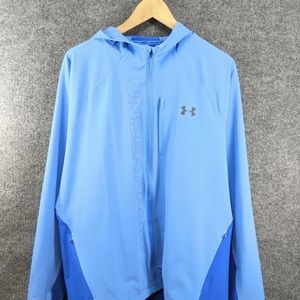Mens Under Armour Blue Lightweight Running Jacket Sz L